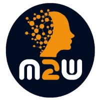 Logo di Meet2Web, web agency di Firenze. Il logo mostra una testa stilizzata con una rete di connessioni, rappresentando innovazione e creatività nel settore web.